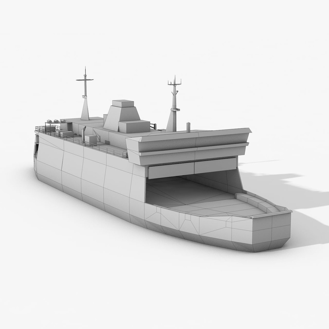 Cruise Ship 3D Model – Low Poly Watercraft Collection, FBX, OBJ - View 19