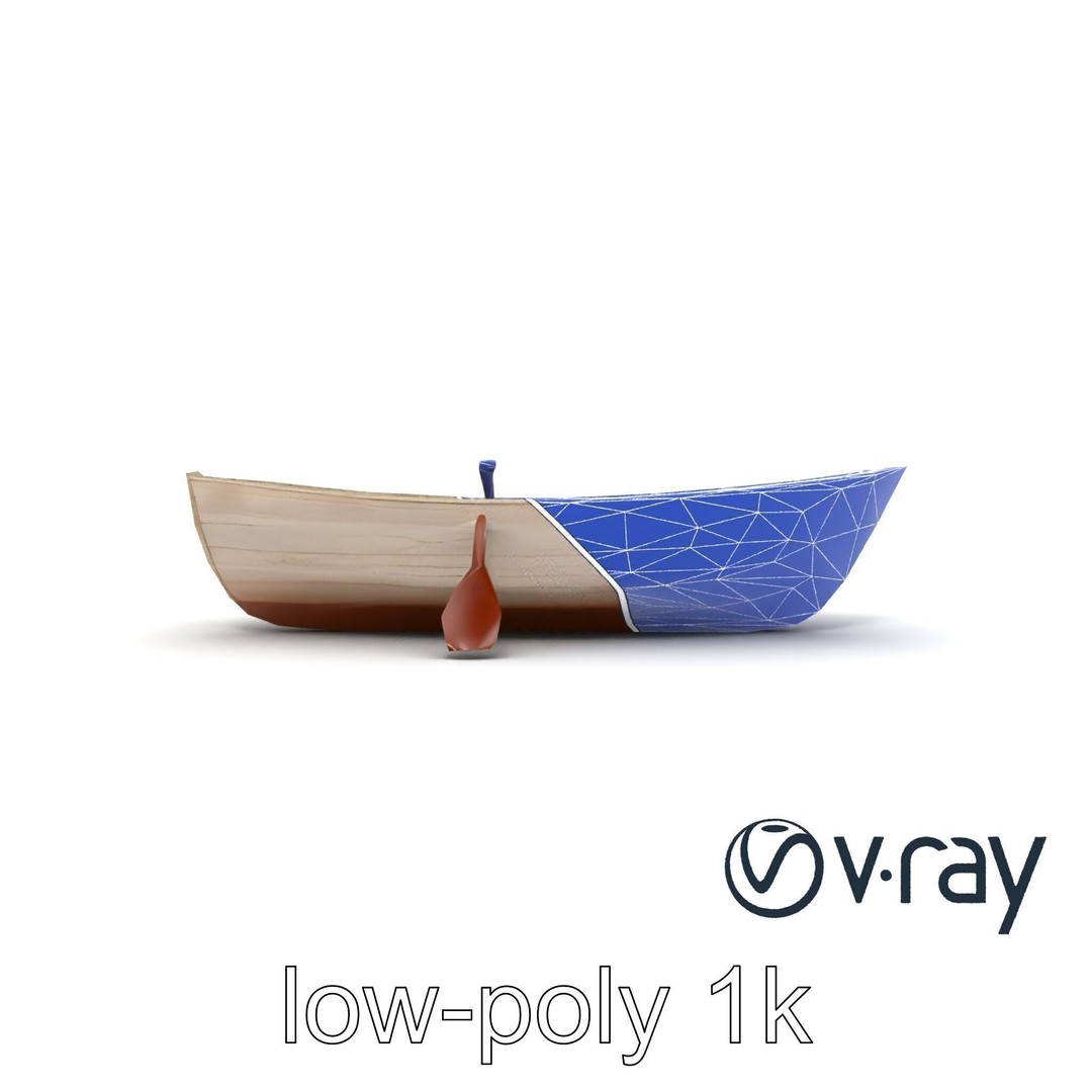 Weathered Old Rowboat 3D Model – Low Poly PBR Game Asset, FBX