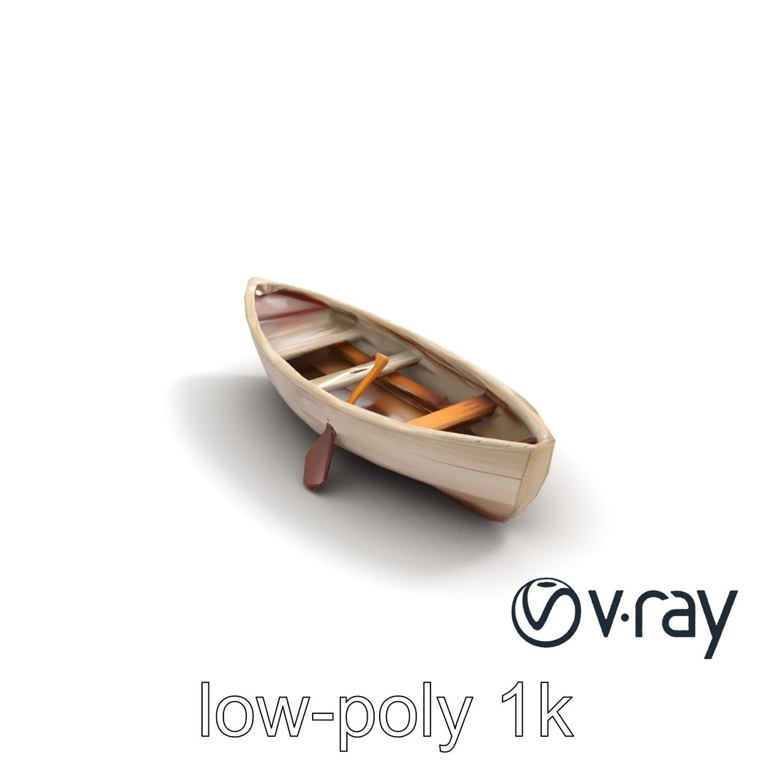 Weathered Old Rowboat 3D Model – Low Poly PBR Game Asset, FBX - View 10