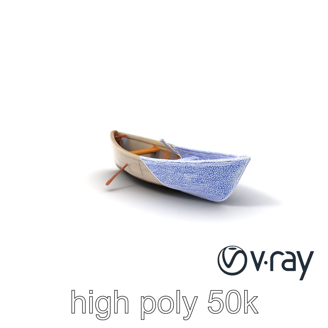 Weathered Old Rowboat 3D Model – Low Poly PBR Game Asset, FBX - View 11