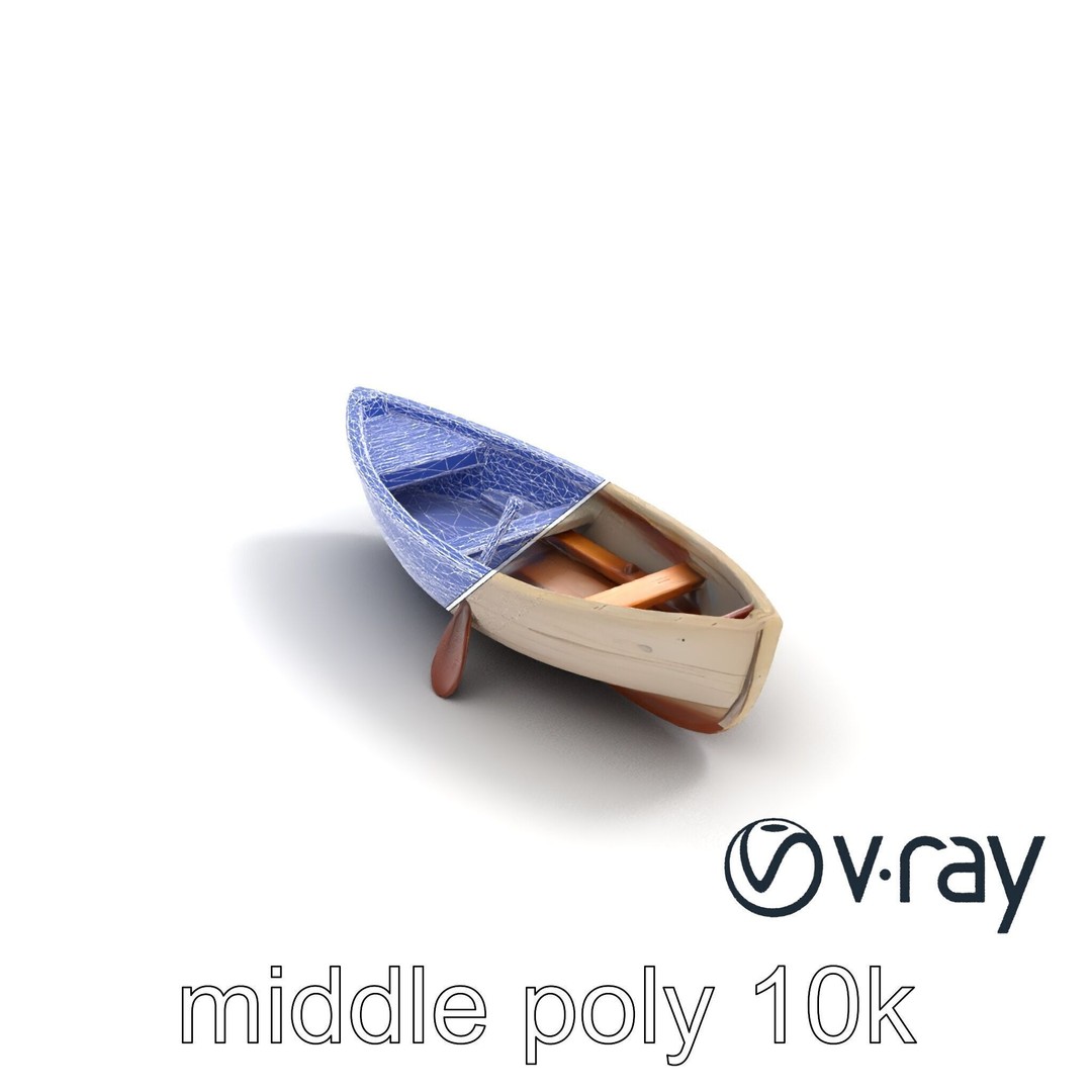 Weathered Old Rowboat 3D Model – Low Poly PBR Game Asset, FBX - View 12