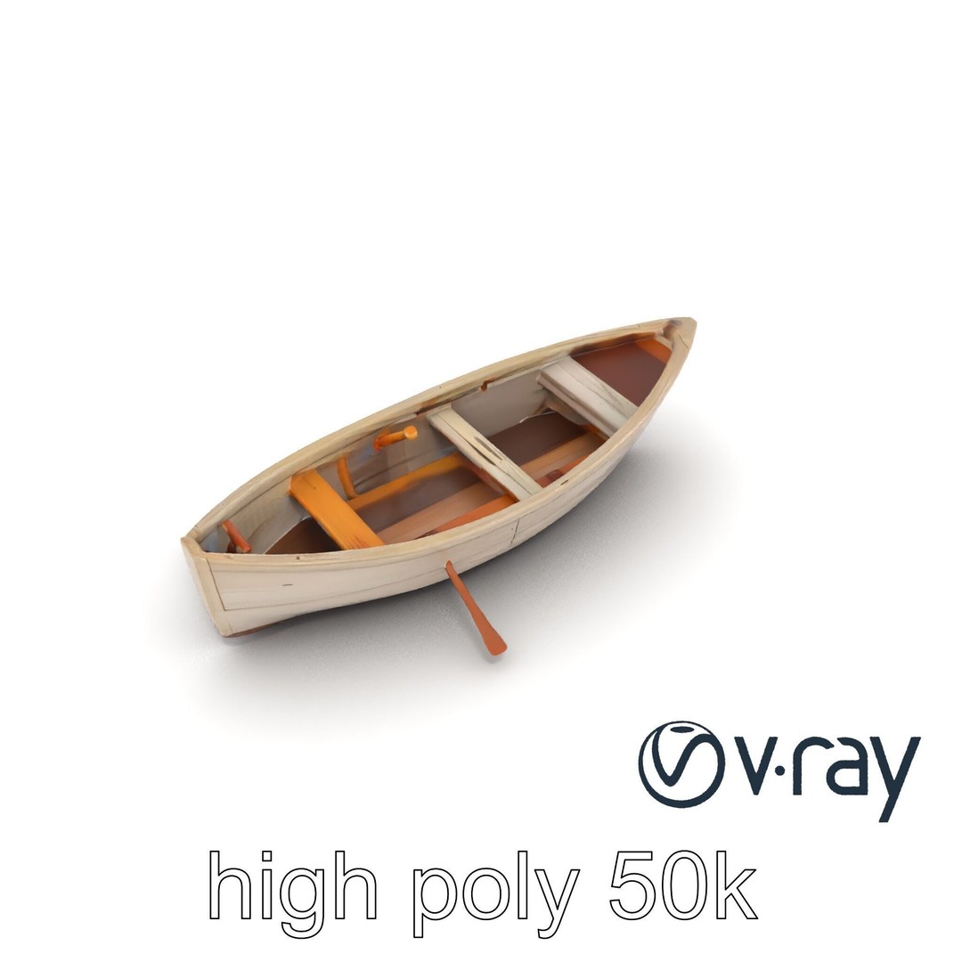 Weathered Old Rowboat 3D Model – Low Poly PBR Game Asset, FBX - View 13