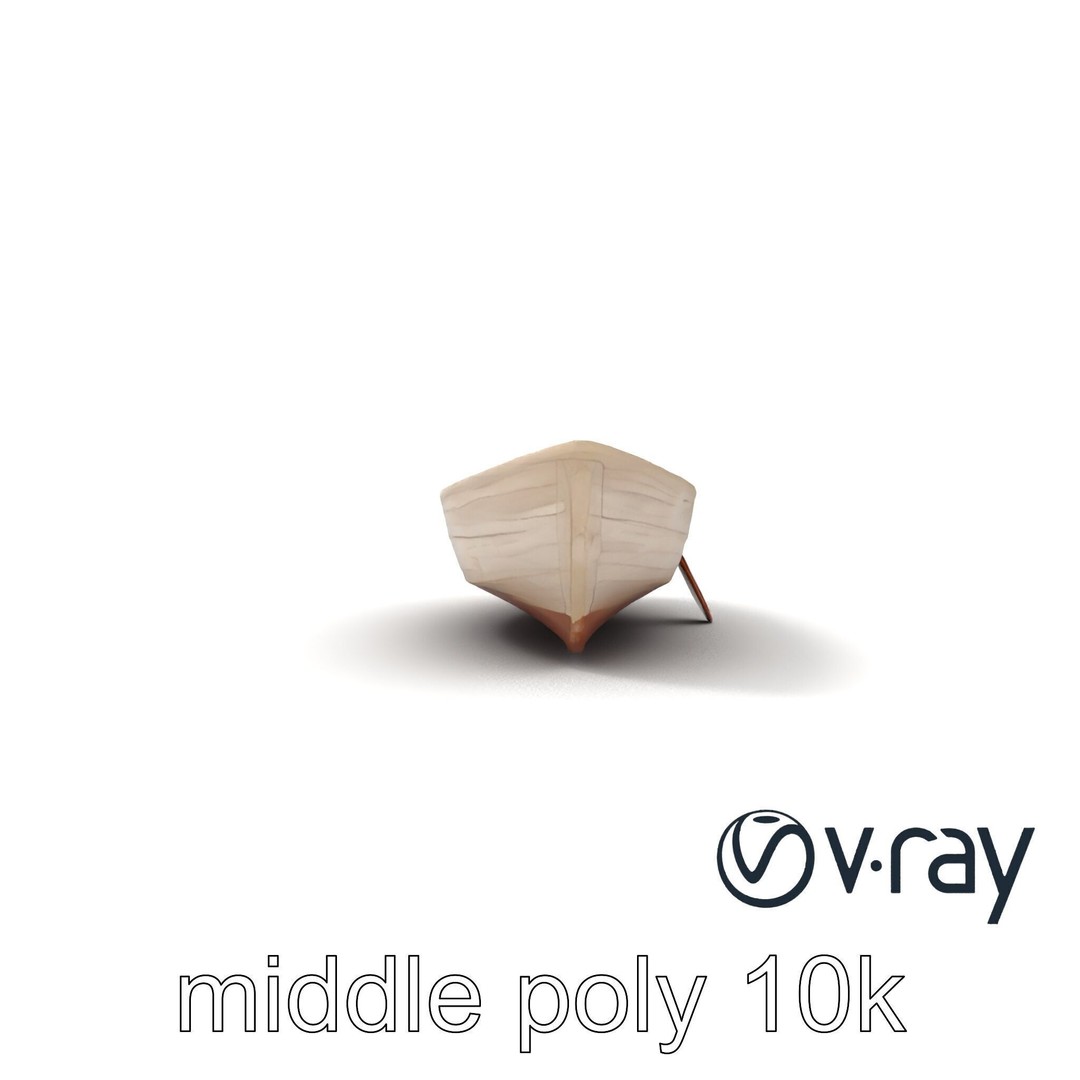 Weathered Old Rowboat 3D Model – Low Poly PBR Game Asset, FBX - View 14