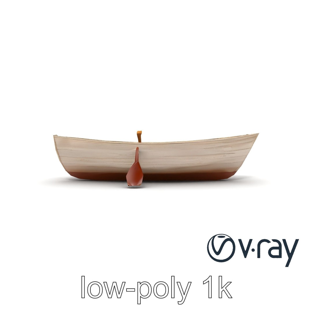 Weathered Old Rowboat 3D Model – Low Poly PBR Game Asset, FBX - View 15