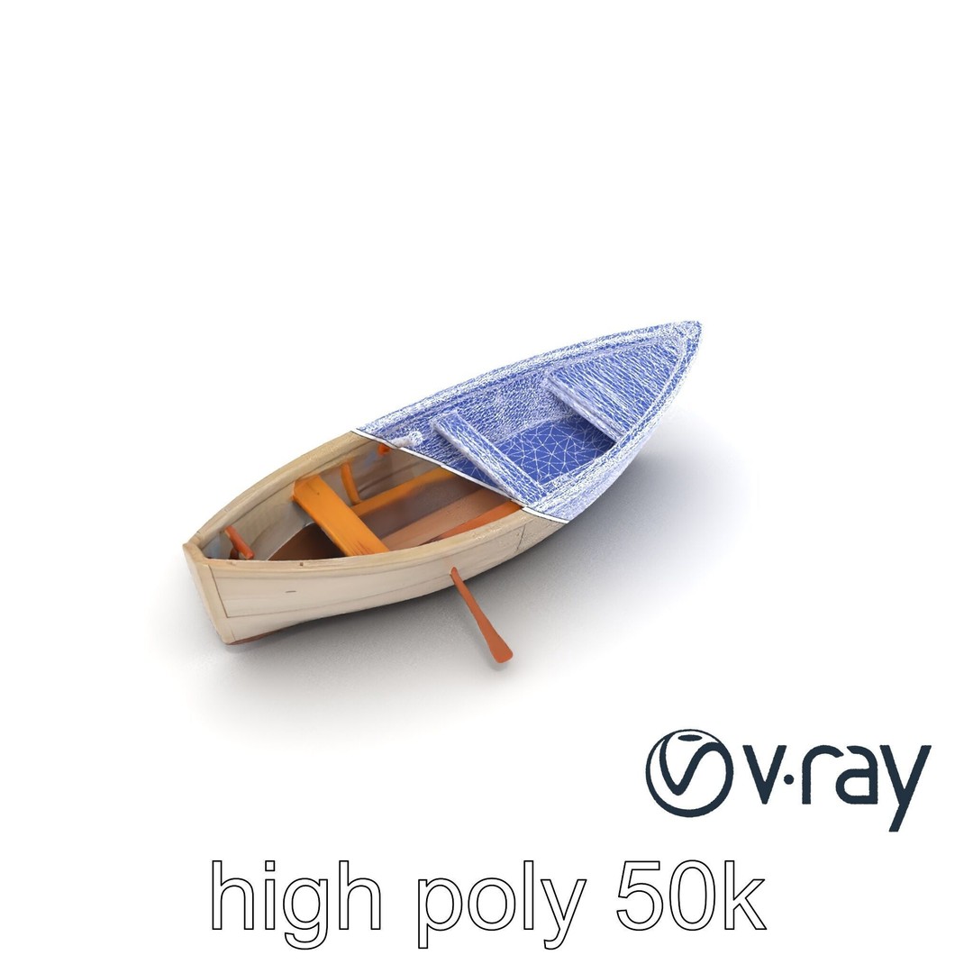 Weathered Old Rowboat 3D Model – Low Poly PBR Game Asset, FBX - View 16