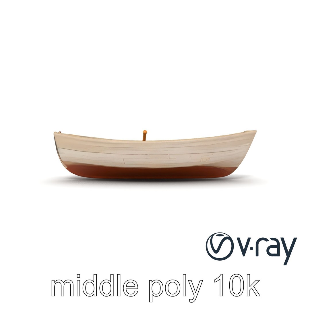 Weathered Old Rowboat 3D Model – Low Poly PBR Game Asset, FBX - View 19