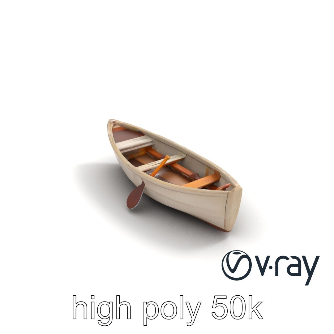 Weathered Old Rowboat 3D Model – Low Poly PBR Game Asset, FBX - View 20
