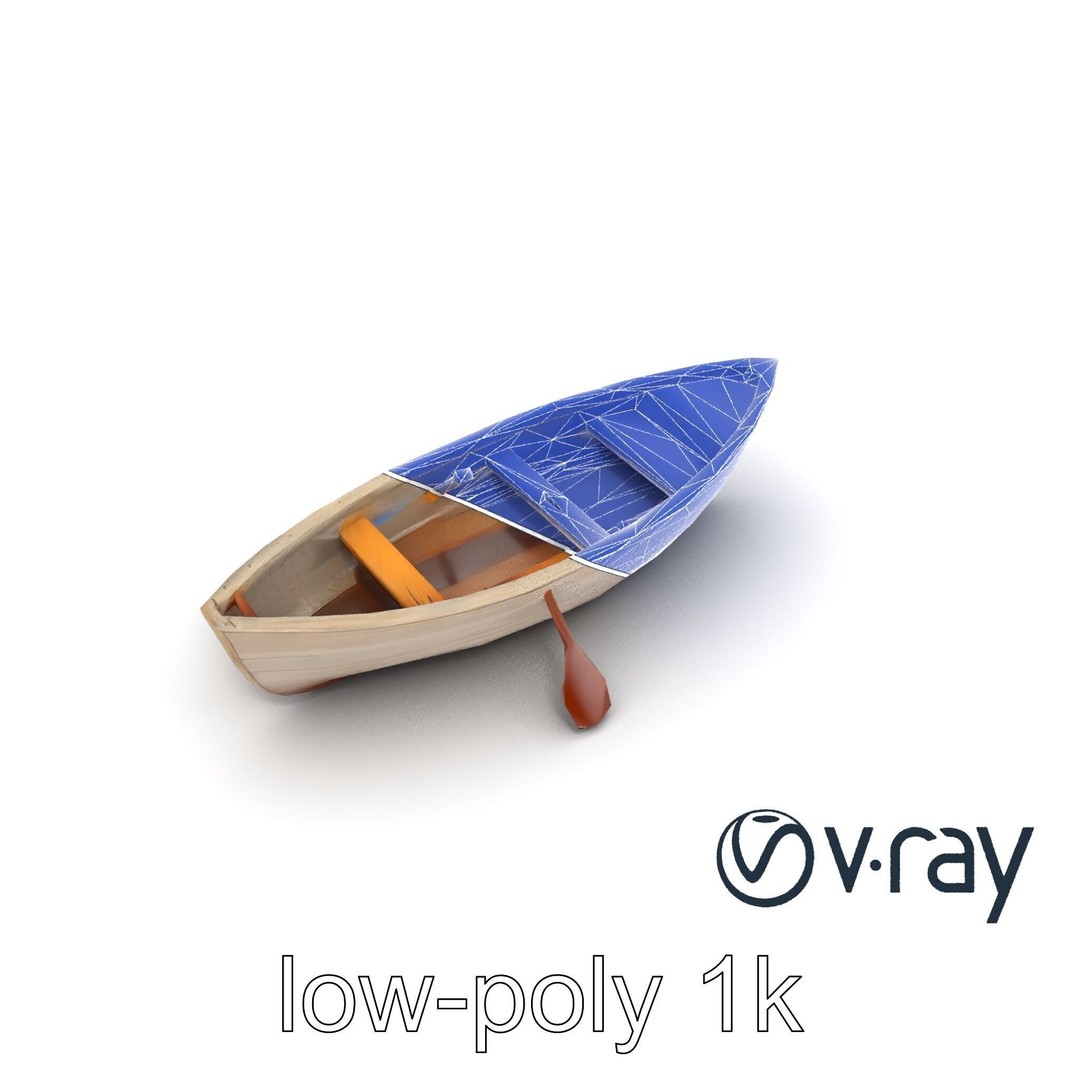 Weathered Old Rowboat 3D Model – Low Poly PBR Game Asset, FBX - View 22