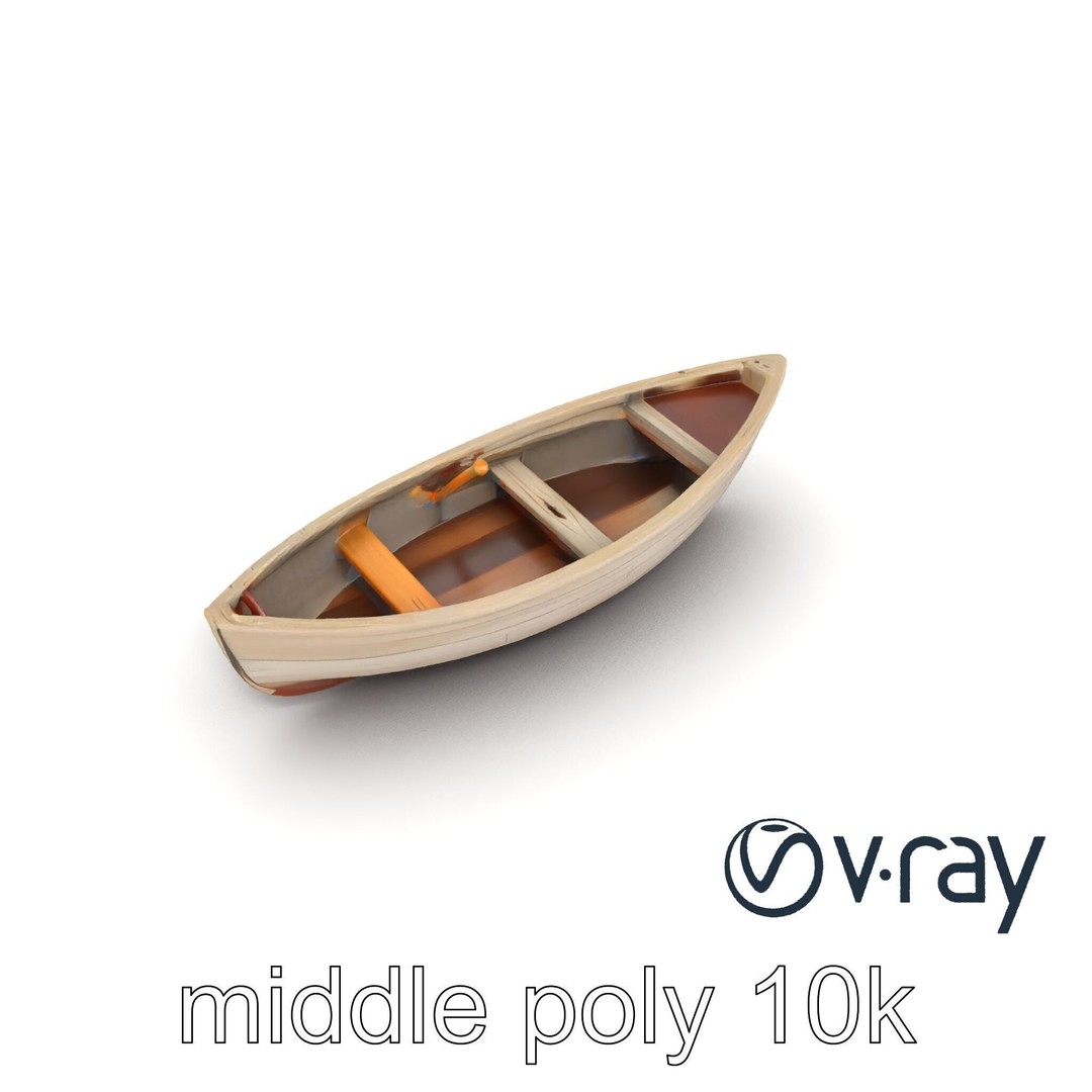 Weathered Old Rowboat 3D Model – Low Poly PBR Game Asset, FBX - View 23