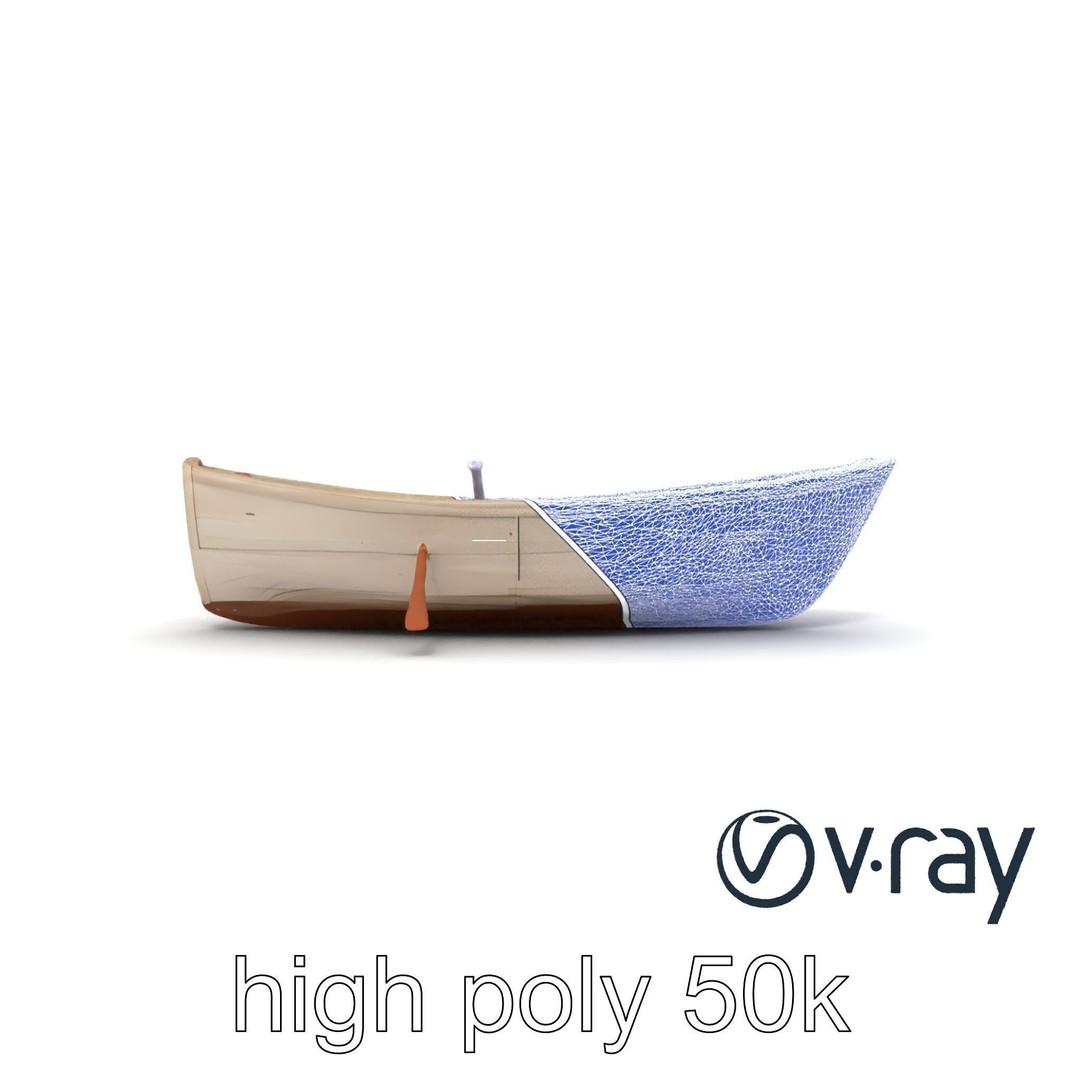 Weathered Old Rowboat 3D Model – Low Poly PBR Game Asset, FBX - View 24