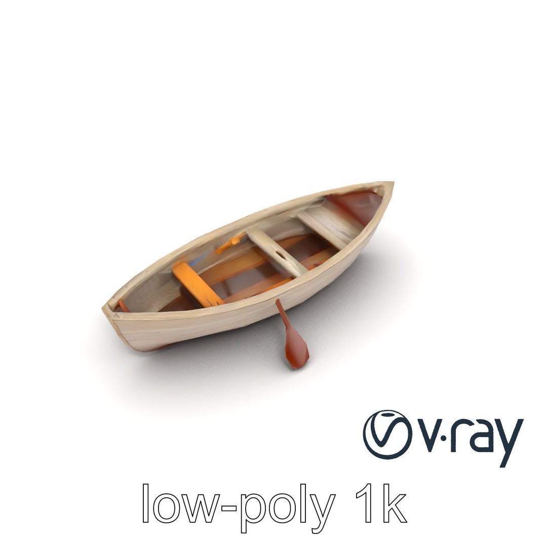 Weathered Old Rowboat 3D Model – Low Poly PBR Game Asset, FBX - View 25