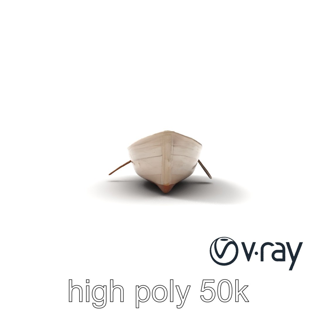 Weathered Old Rowboat 3D Model – Low Poly PBR Game Asset, FBX - View 26