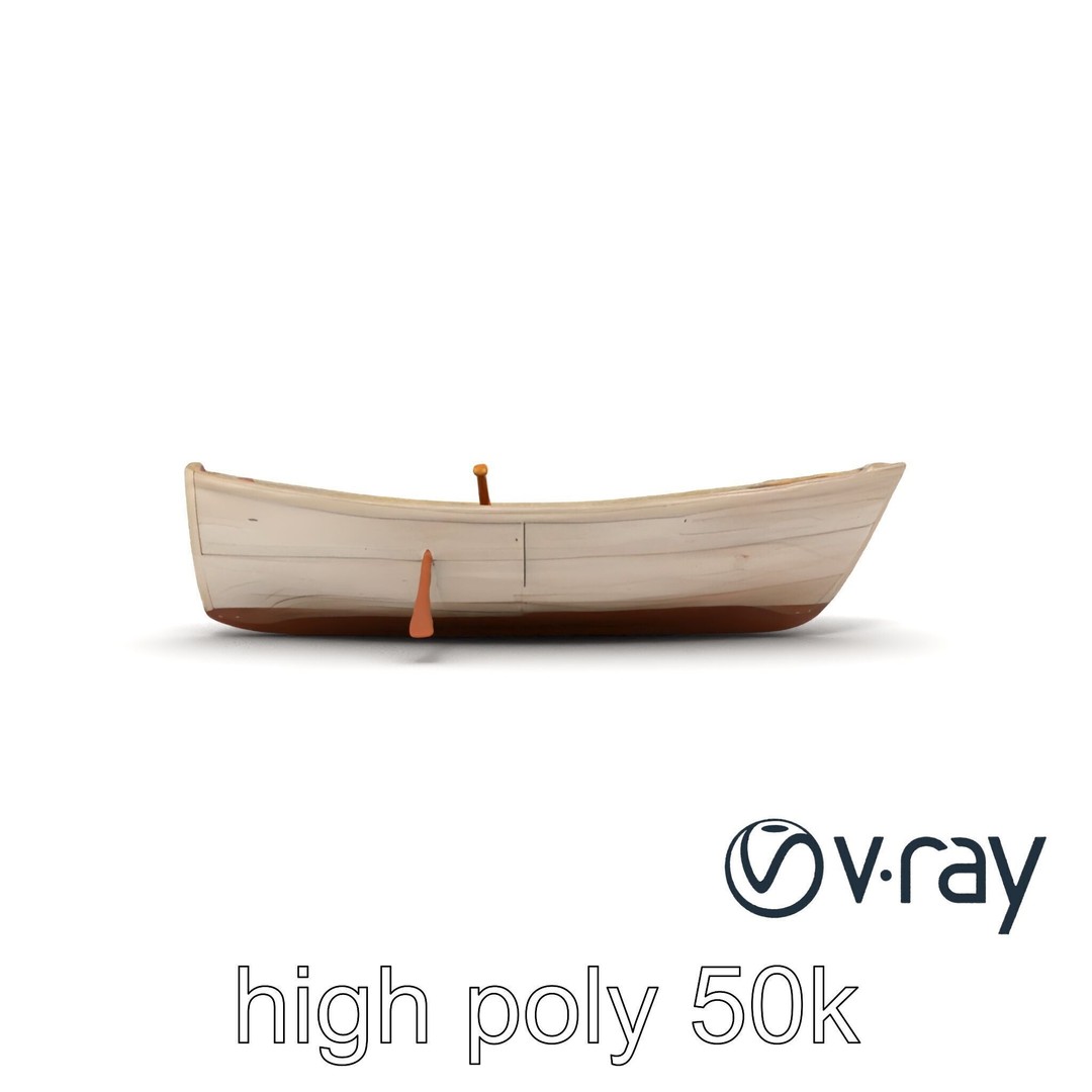 Weathered Old Rowboat 3D Model – Low Poly PBR Game Asset, FBX - View 27