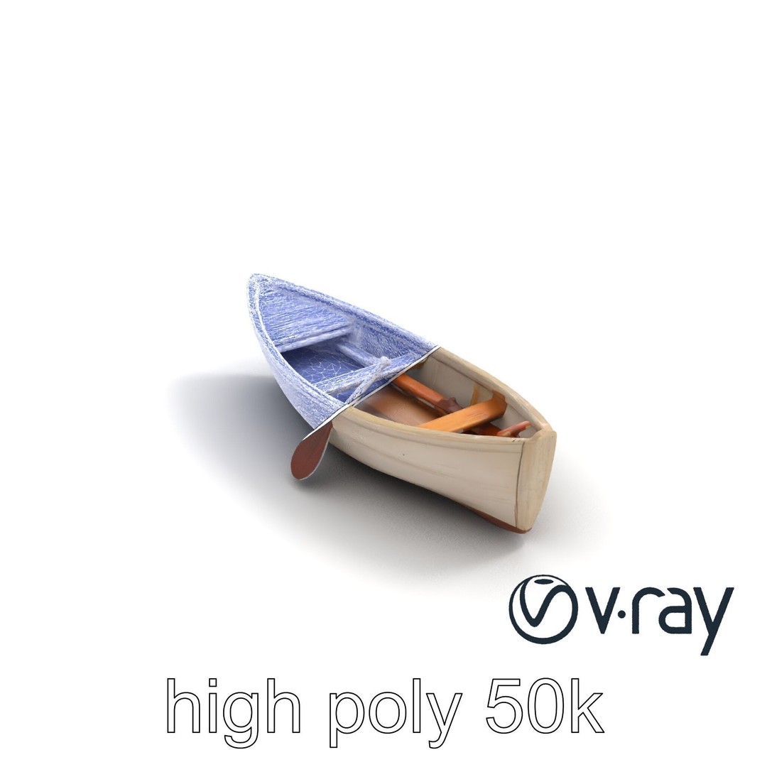Weathered Old Rowboat 3D Model – Low Poly PBR Game Asset, FBX - View 30