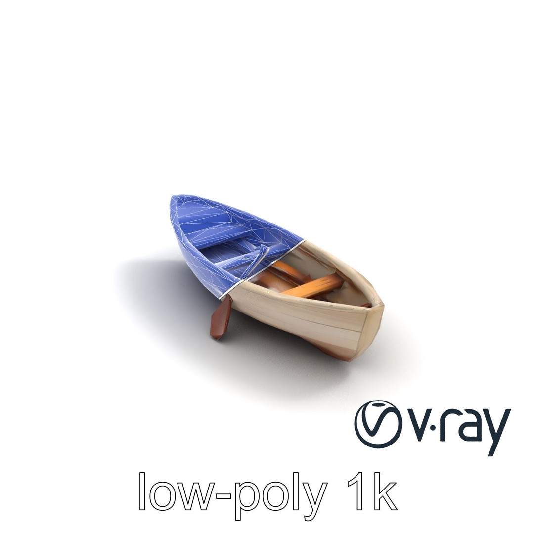 Weathered Old Rowboat 3D Model – Low Poly PBR Game Asset, FBX - View 32