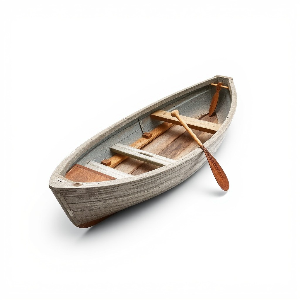 Weathered Old Rowboat 3D Model – Low Poly PBR Game Asset, FBX - View 5