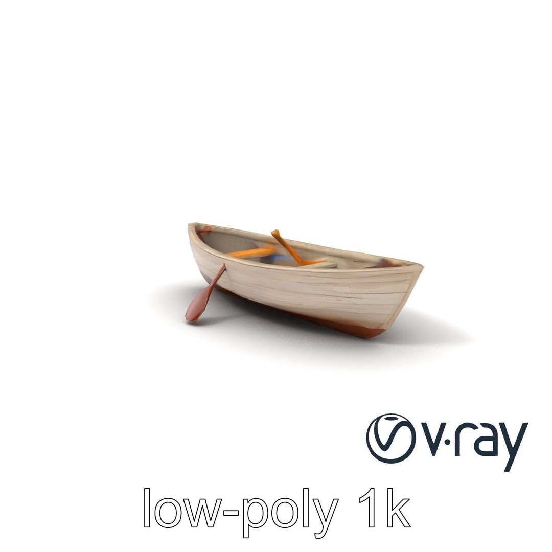 Weathered Old Rowboat 3D Model – Low Poly PBR Game Asset, FBX - View 6
