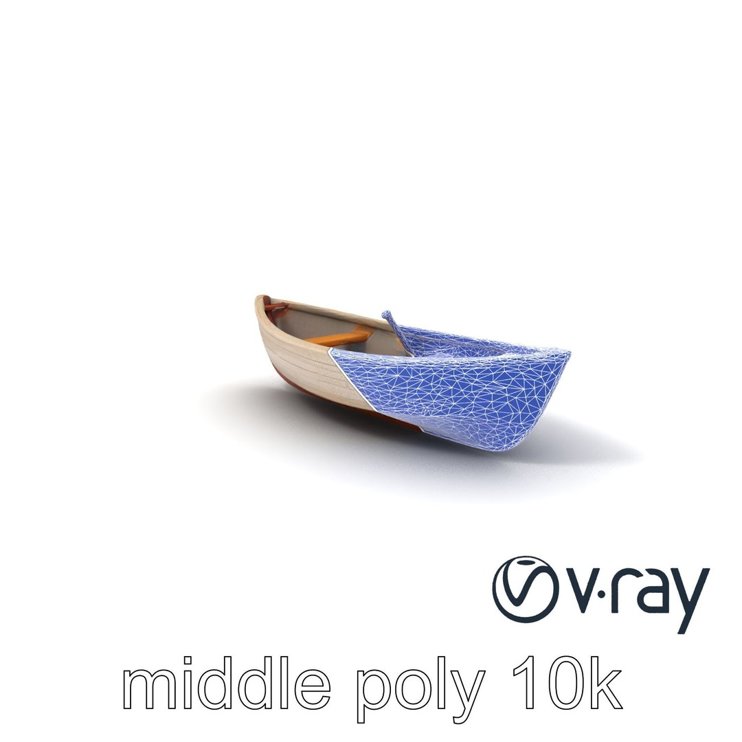 Weathered Old Rowboat 3D Model – Low Poly PBR Game Asset, FBX - View 7