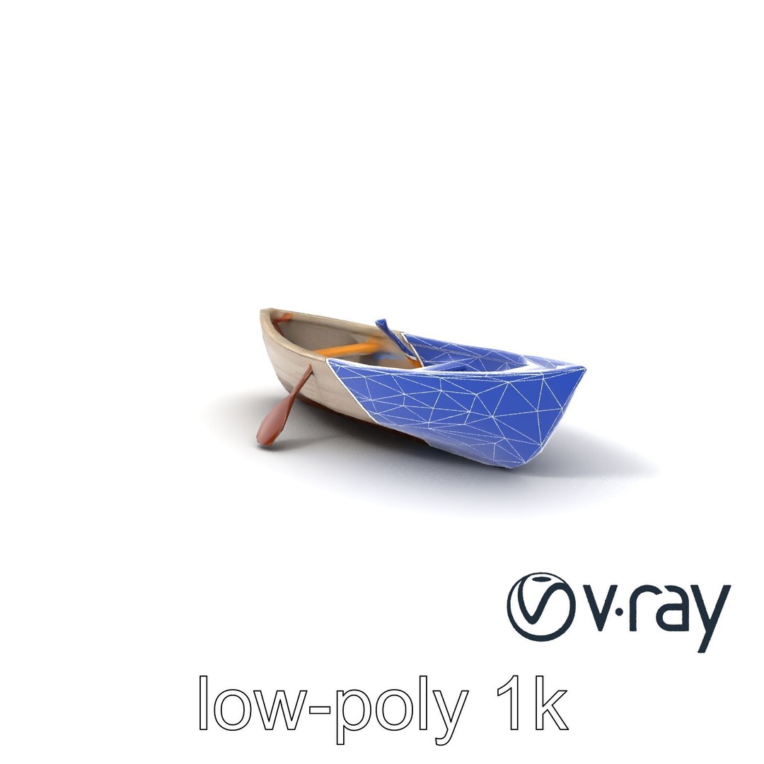 Weathered Old Rowboat 3D Model – Low Poly PBR Game Asset, FBX - View 8