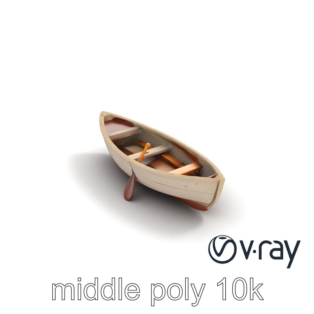 Weathered Old Rowboat 3D Model – Low Poly PBR Game Asset, FBX - View 9