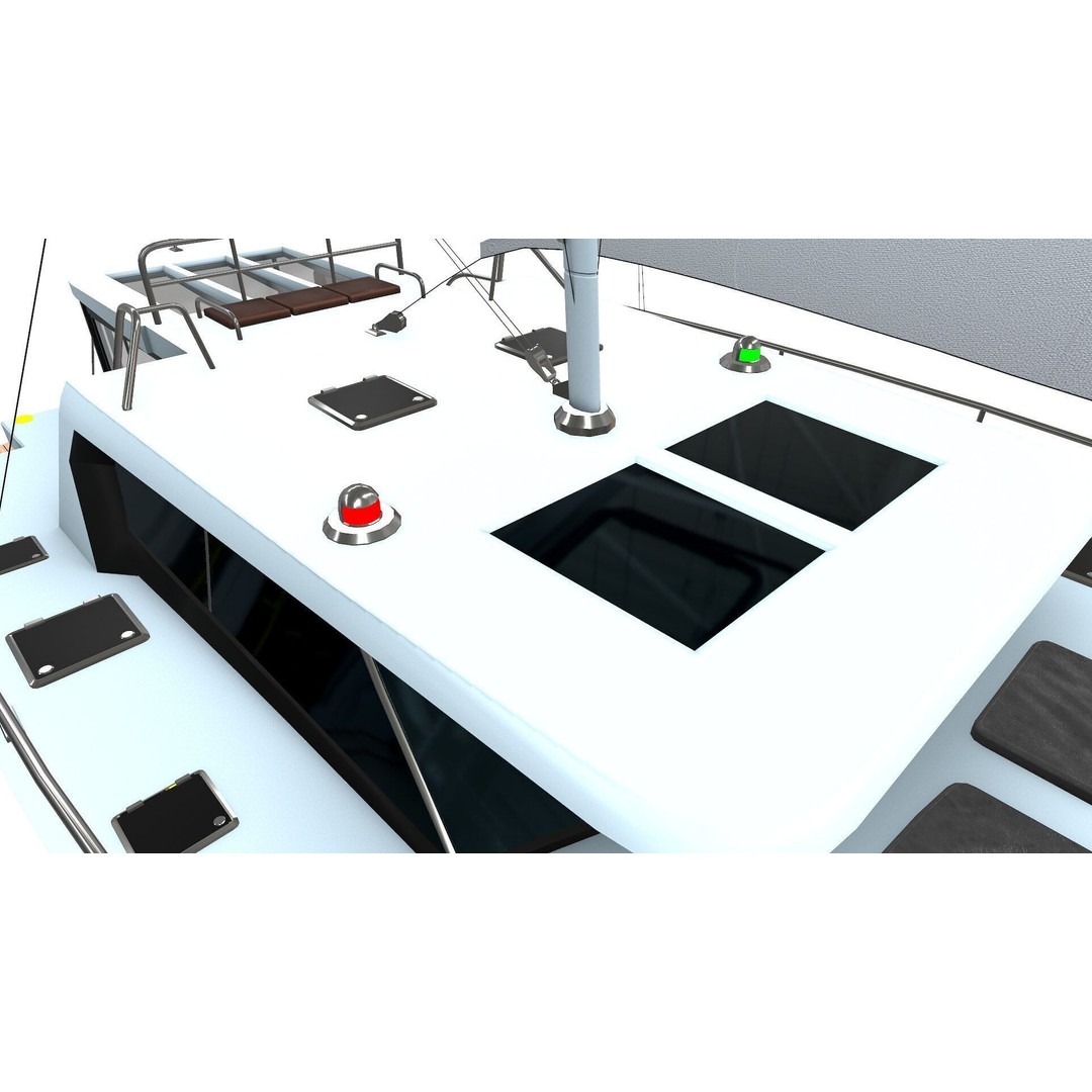 Catamaran 3D Model – Low Poly PBR Game Asset, FBX, OBJ - View 17