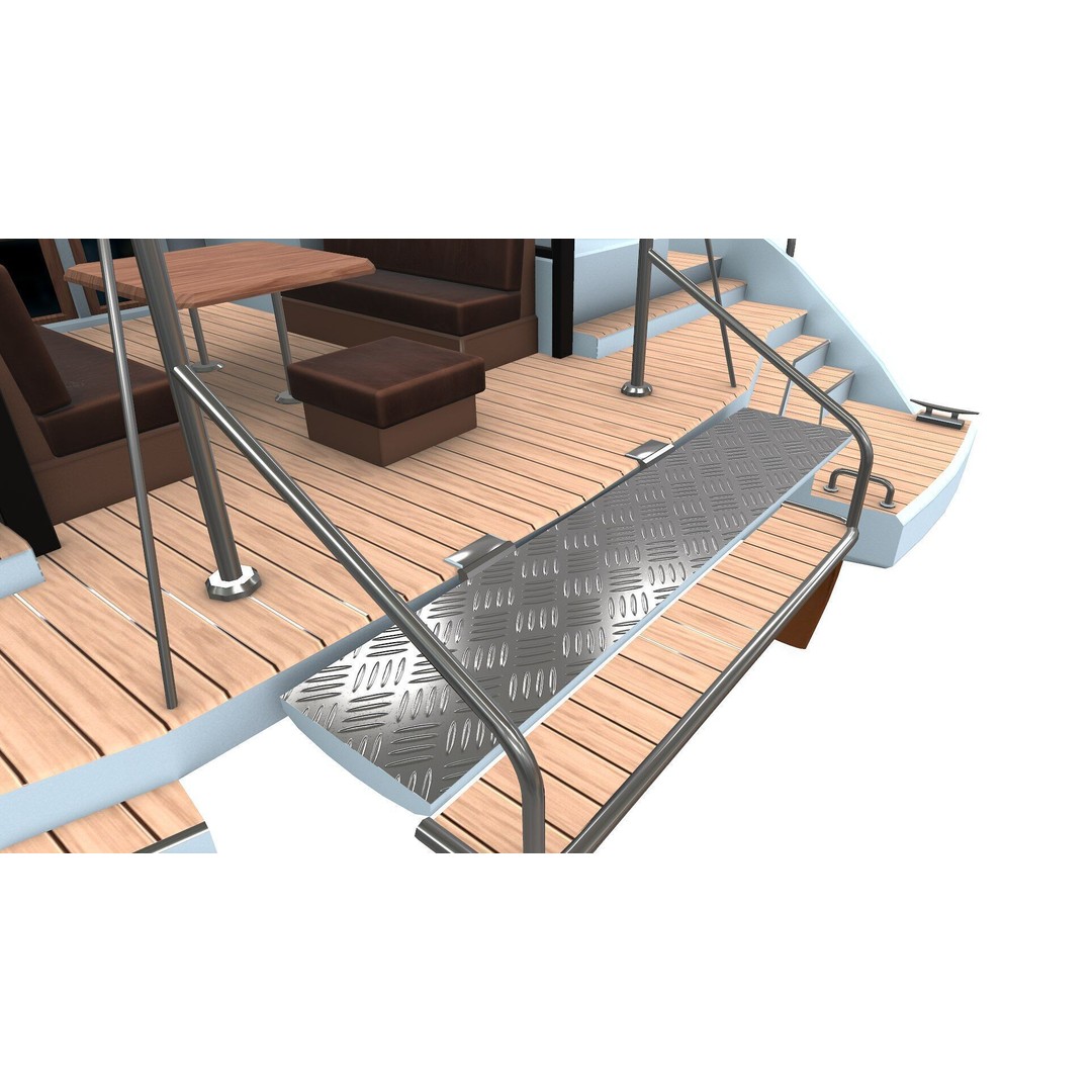 Catamaran 3D Model – Low Poly PBR Game Asset, FBX, OBJ - View 24
