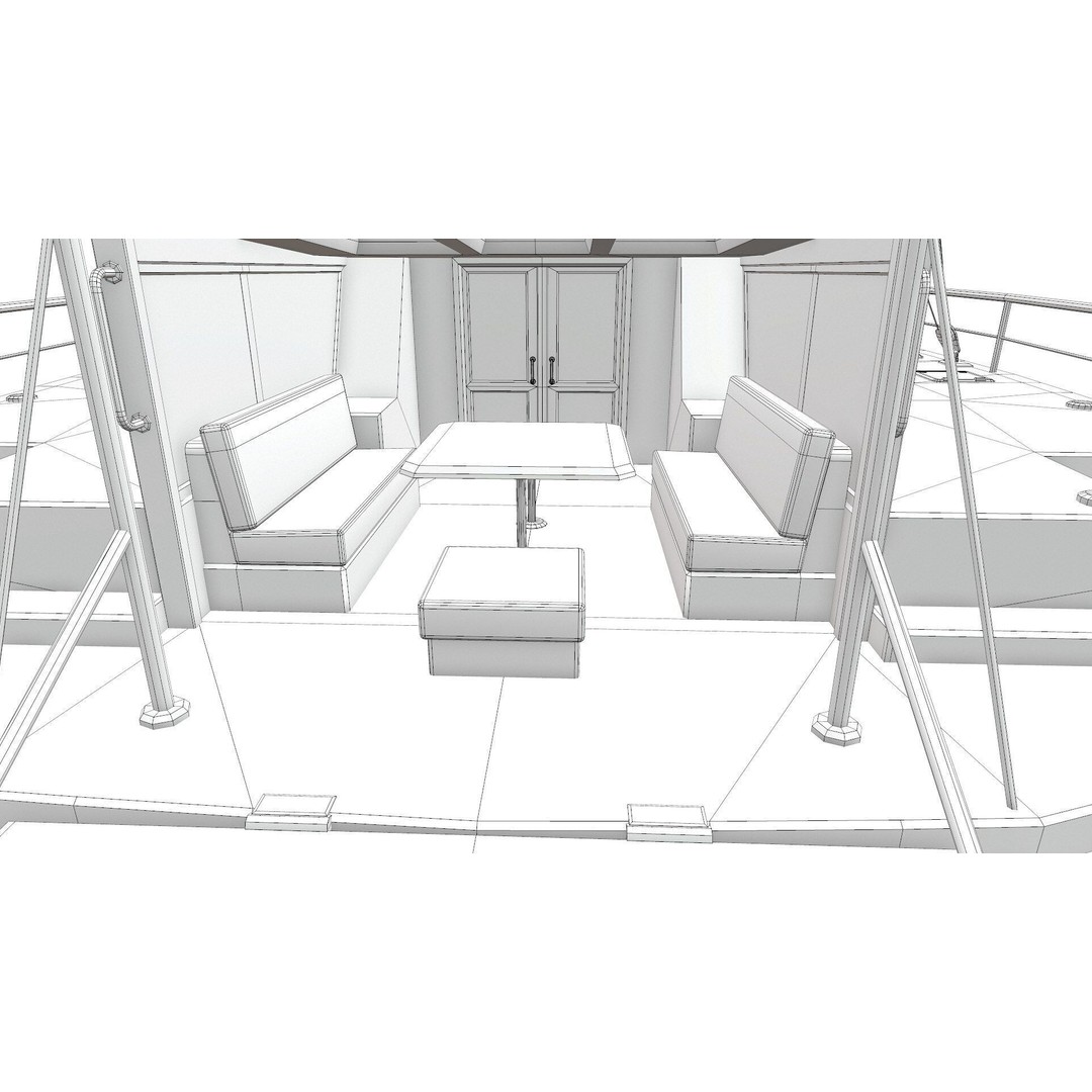 Catamaran 3D Model – Low Poly PBR Game Asset, FBX, OBJ - View 36