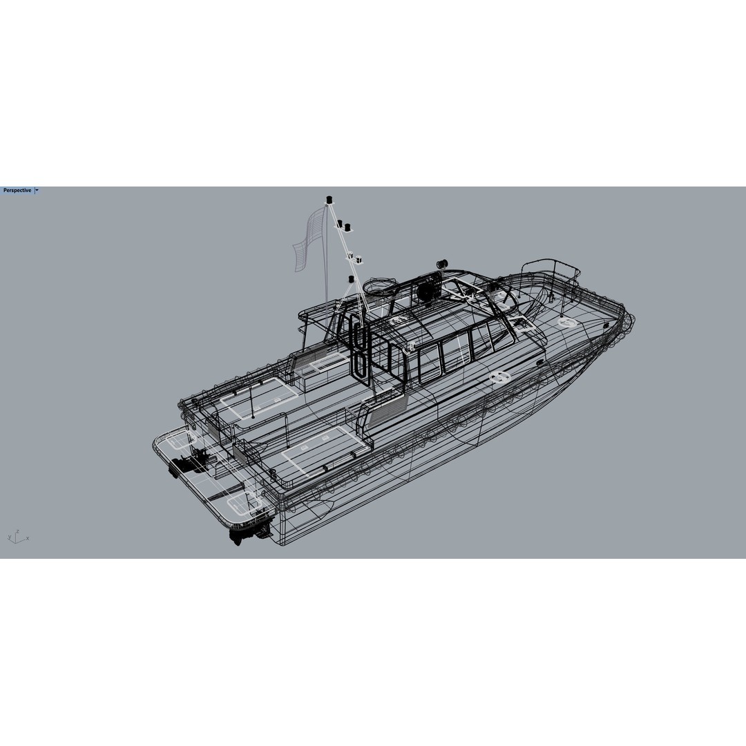 Raven 1200 Catamaran 3D Model – High Poly NURBS Asset for Animation