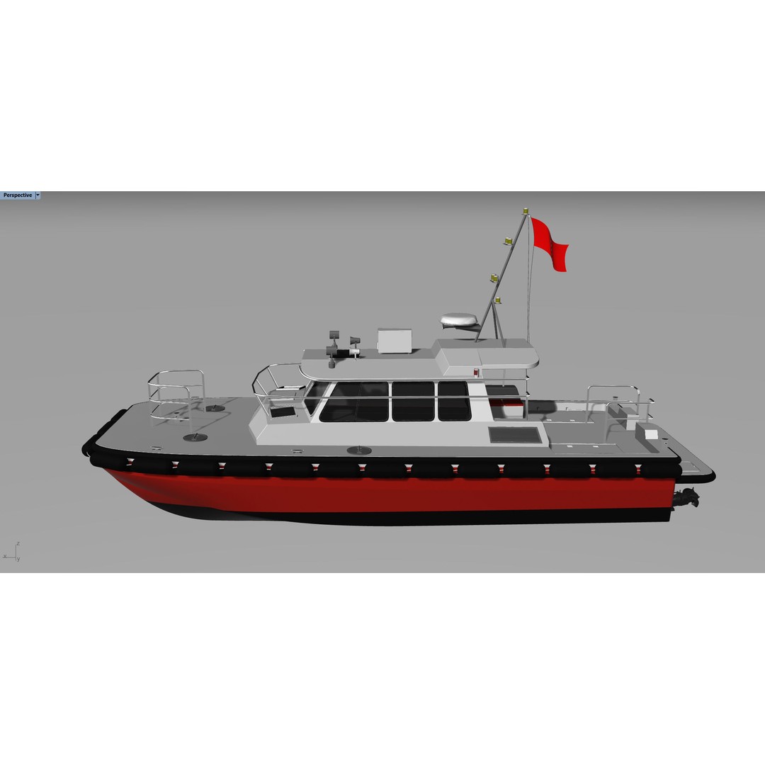 Raven 1200 Catamaran 3D Model – High Poly NURBS Asset for Animation - View 12