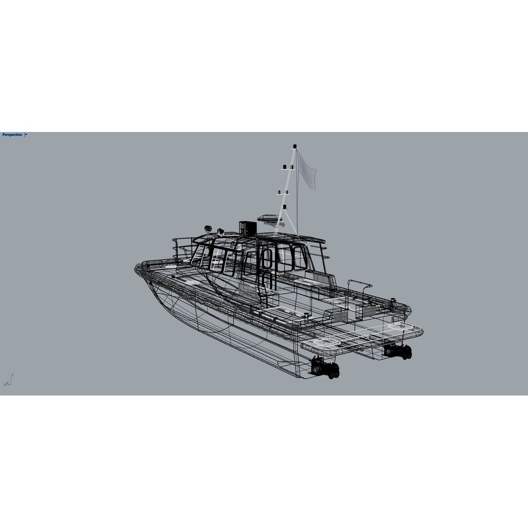 Raven 1200 Catamaran 3D Model – High Poly NURBS Asset for Animation - View 15