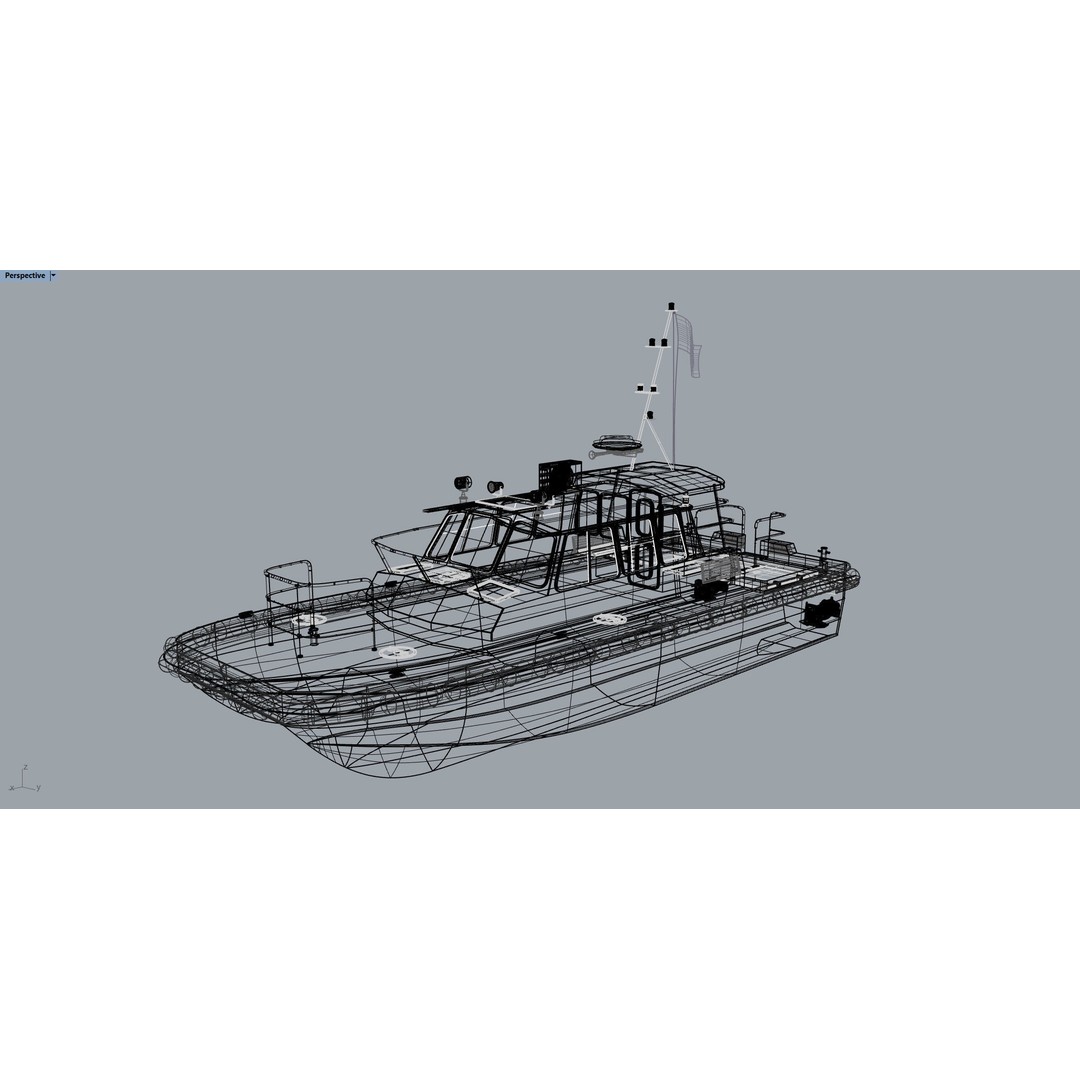 Raven 1200 Catamaran 3D Model – High Poly NURBS Asset for Animation - View 16