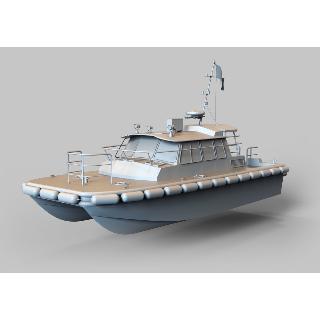 Raven 1200 Catamaran 3D Model – High Poly NURBS Asset for Animation - View 3