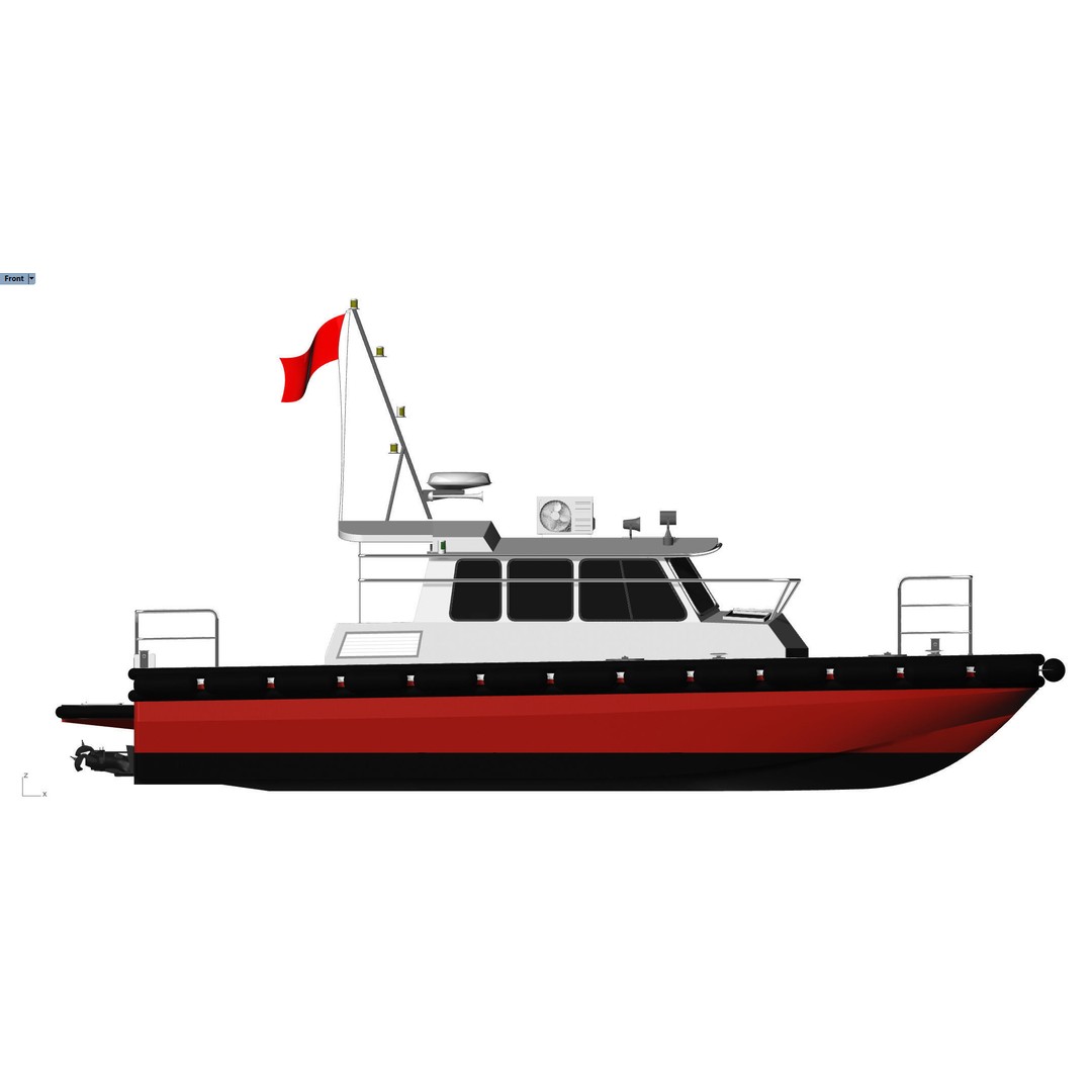 Raven 1200 Catamaran 3D Model – High Poly NURBS Asset for Animation - View 8