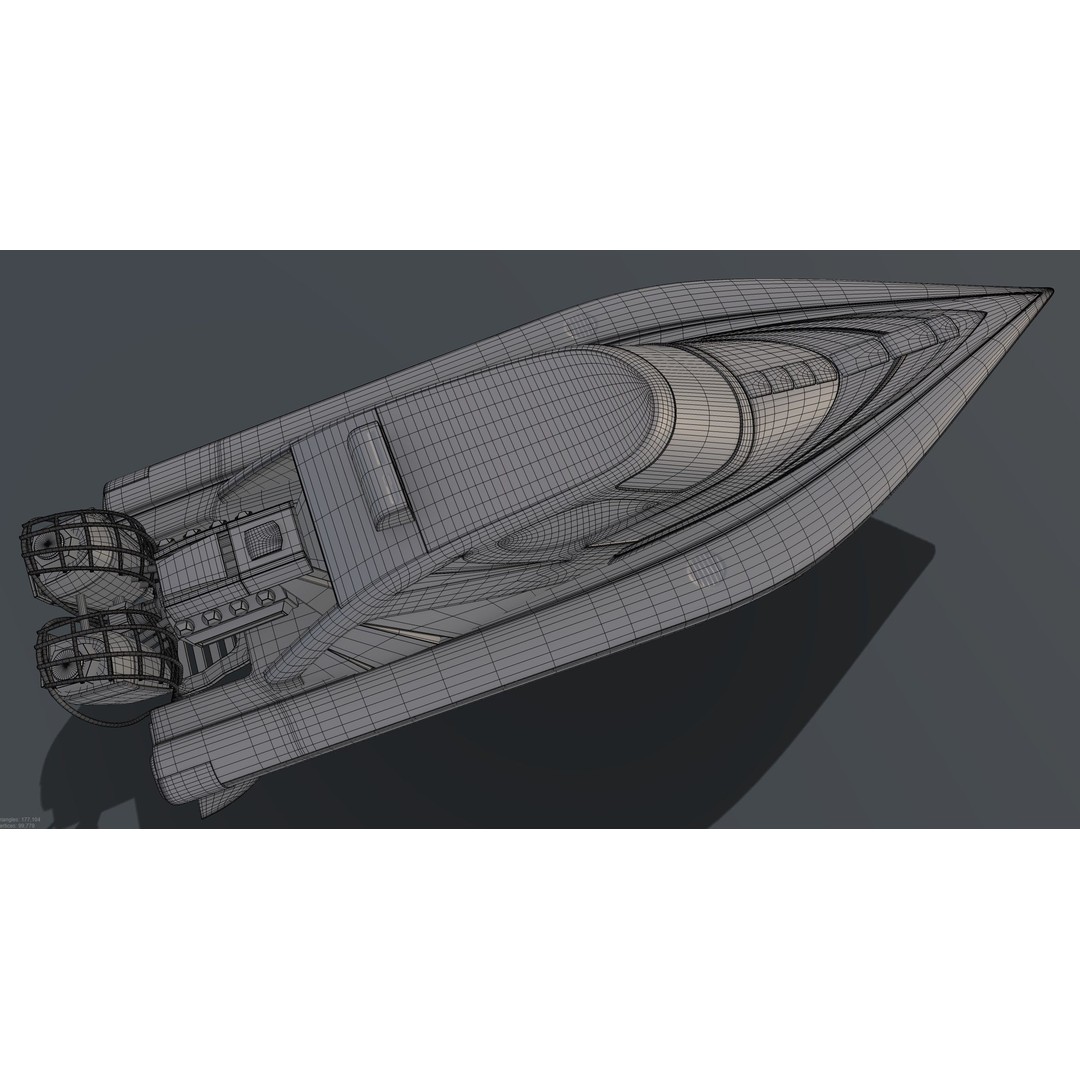 Airboat 3D Model – Futuristic Recreational Watercraft, FBX - View 6