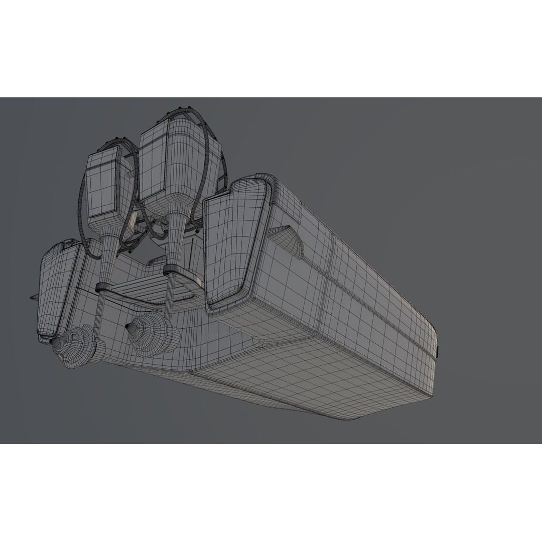 Airboat 3D Model – Futuristic Recreational Watercraft, FBX - View 8