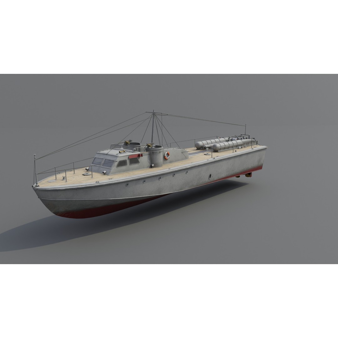 Higgins 81 ft PT-6 Motor Torpedo Boat 3D Model – Low Poly Game Asset, PBR