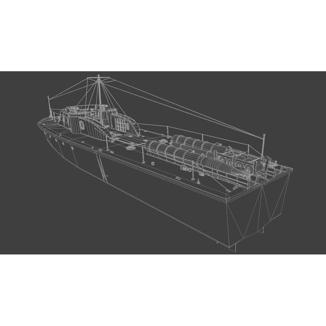 Higgins 81 ft PT-6 Motor Torpedo Boat 3D Model – Low Poly Game Asset, PBR - View 13