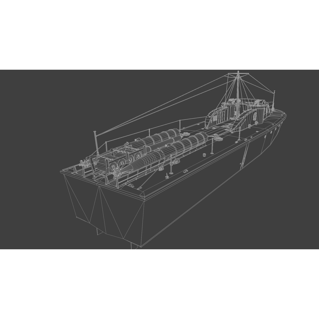 Higgins 81 ft PT-6 Motor Torpedo Boat 3D Model – Low Poly Game Asset, PBR - View 14