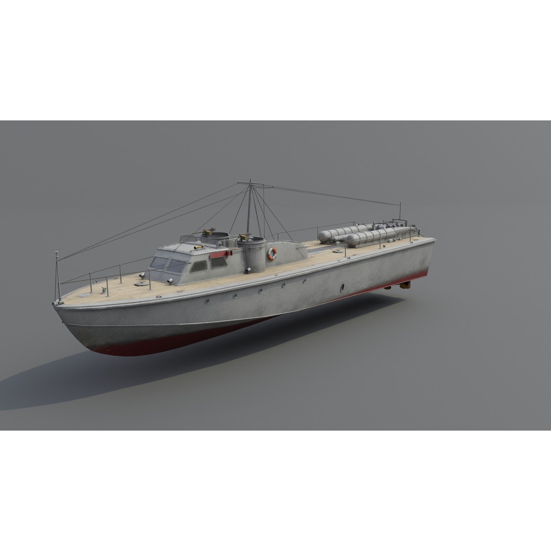 Higgins 81 ft PT-6 Motor Torpedo Boat 3D Model – Low Poly Game Asset, PBR - View 18