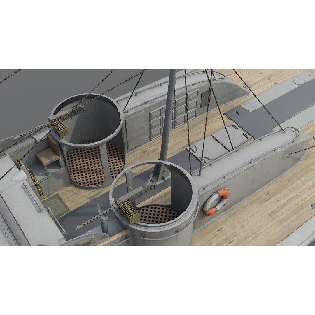 Higgins 81 ft PT-6 Motor Torpedo Boat 3D Model – Low Poly Game Asset, PBR - View 6