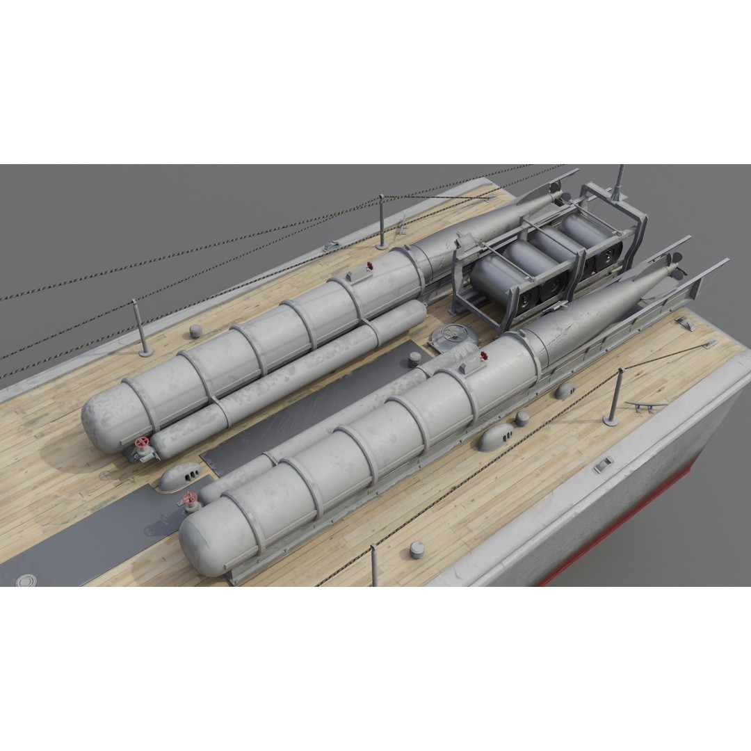 Higgins 81 ft PT-6 Motor Torpedo Boat 3D Model – Low Poly Game Asset, PBR - View 9