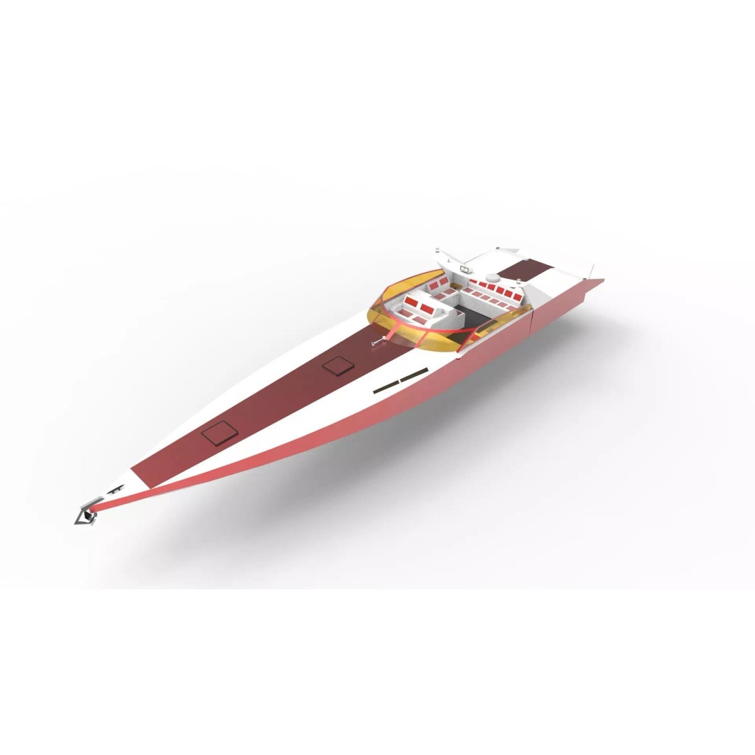 Sunseeker Offshore 3D Model – Low Poly Yacht Asset, Game Ready, FBX