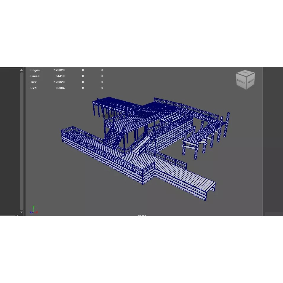 Modular Wood Walkway 3D Model – Game-Ready PBR Asset, FBX & OBJ - View 16