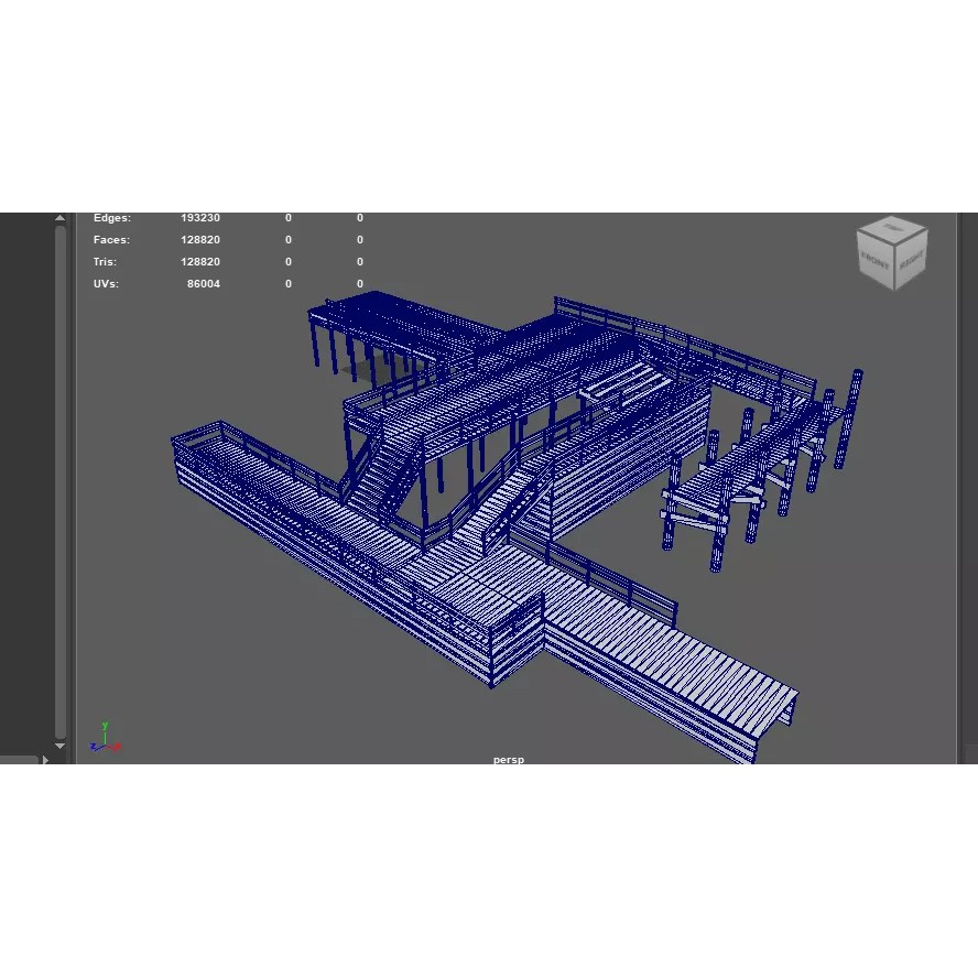 Modular Wood Walkway 3D Model – Game-Ready PBR Asset, FBX & OBJ - View 17