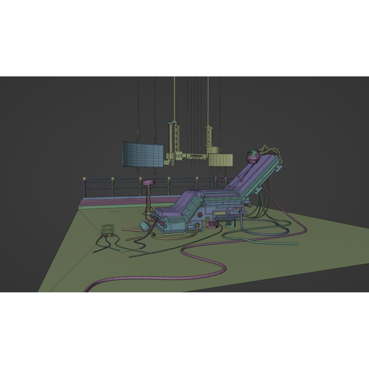 Human Tech Laboratory Set - Low-Poly Game-Ready 3D Model - View 4