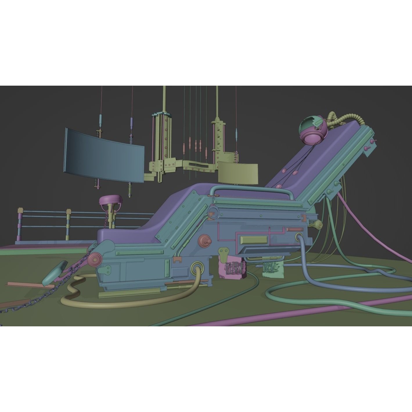 Human Tech Laboratory Set - Low-Poly Game-Ready 3D Model - View 6