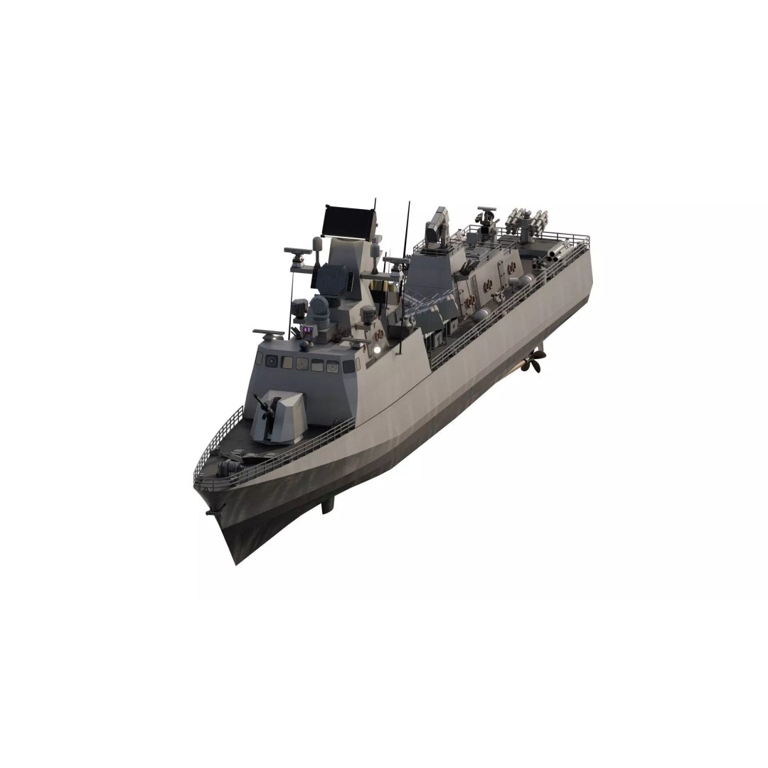 Fast Attack Multimission Vessel 3D Model – Detailed Military Watercraft, FBX - View 3