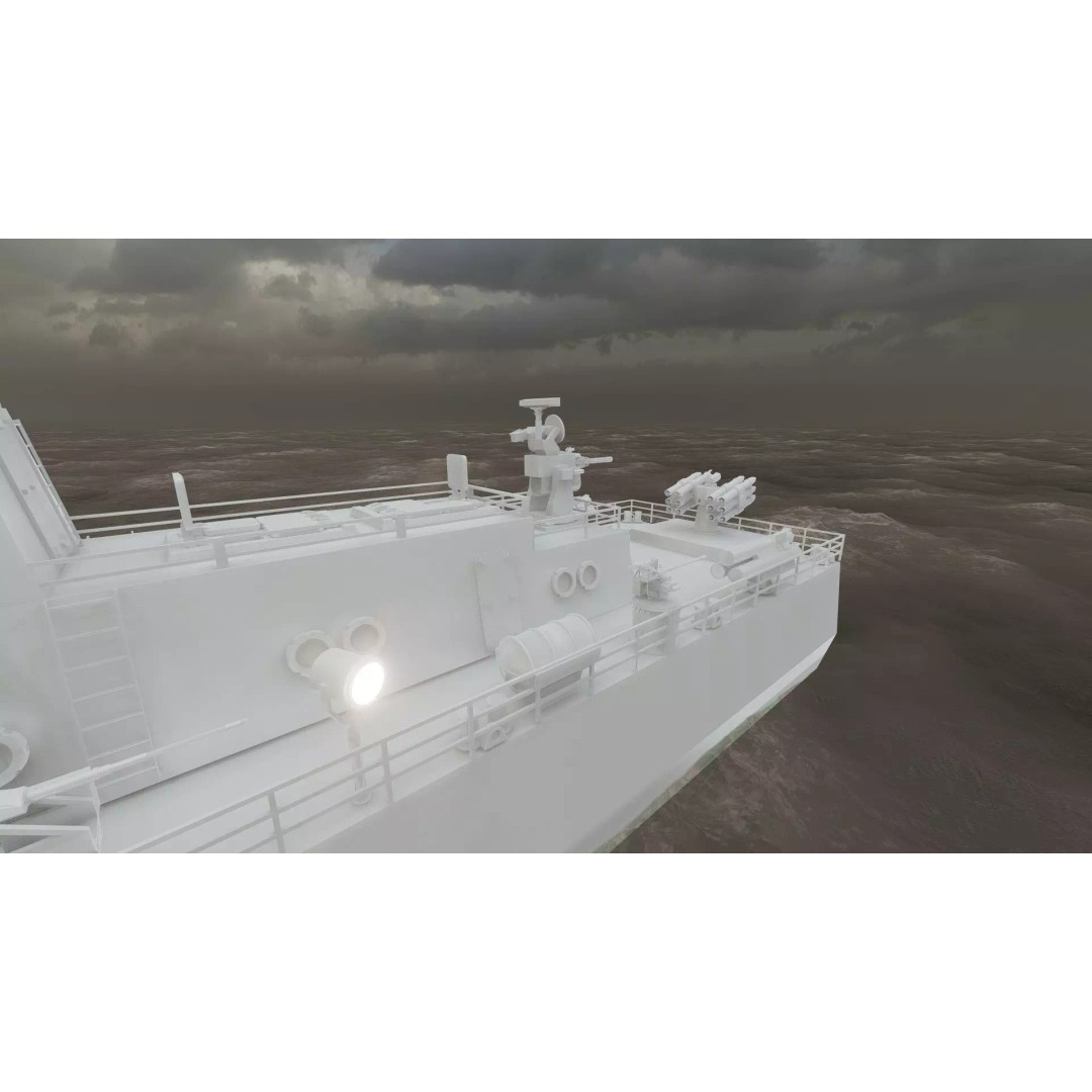 Fast Attack Multimission Vessel 3D Model – Detailed Military Watercraft, FBX - View 45