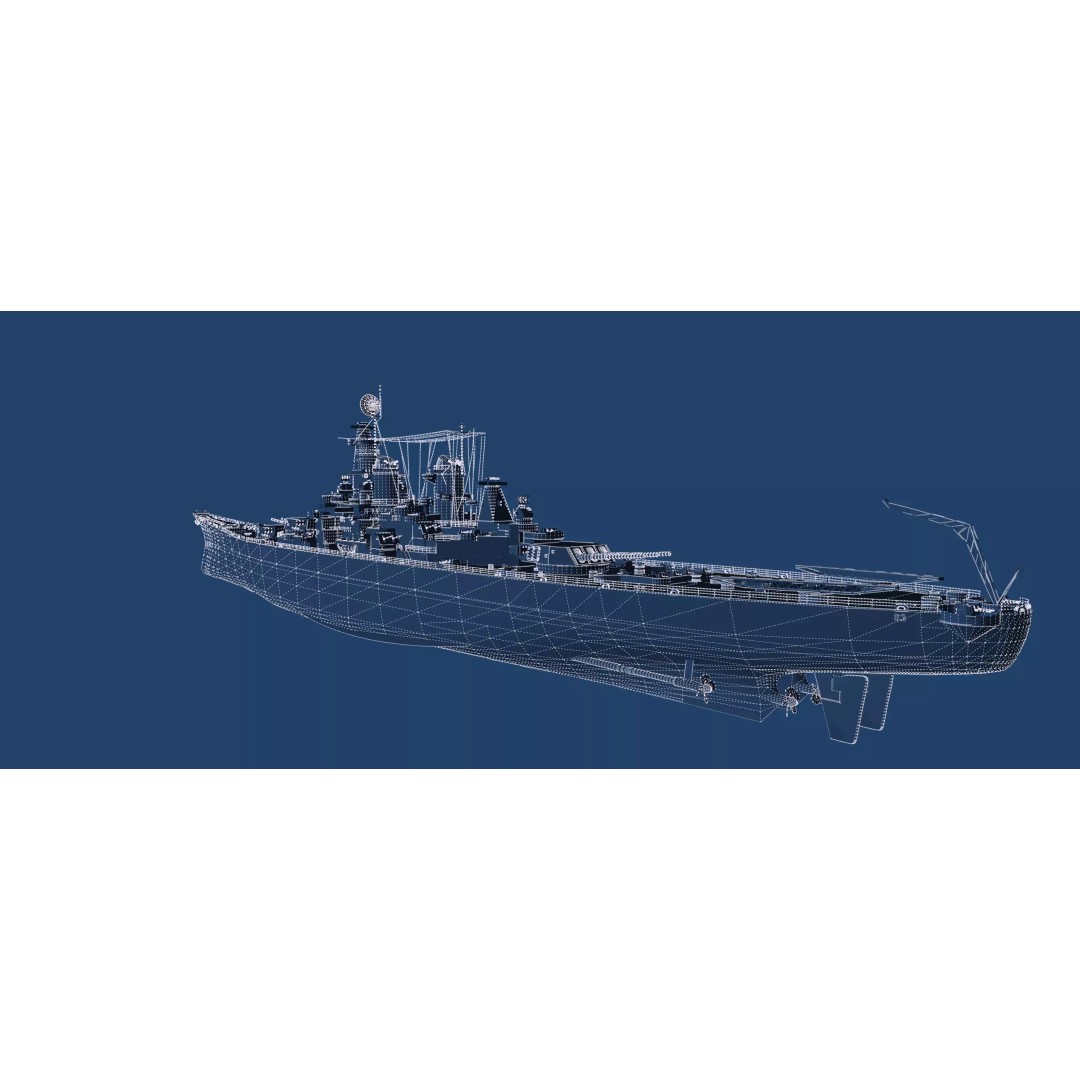 USS New Jersey Battleship 3D Model – Detailed WW2 Military Watercraft, Lumion Ready