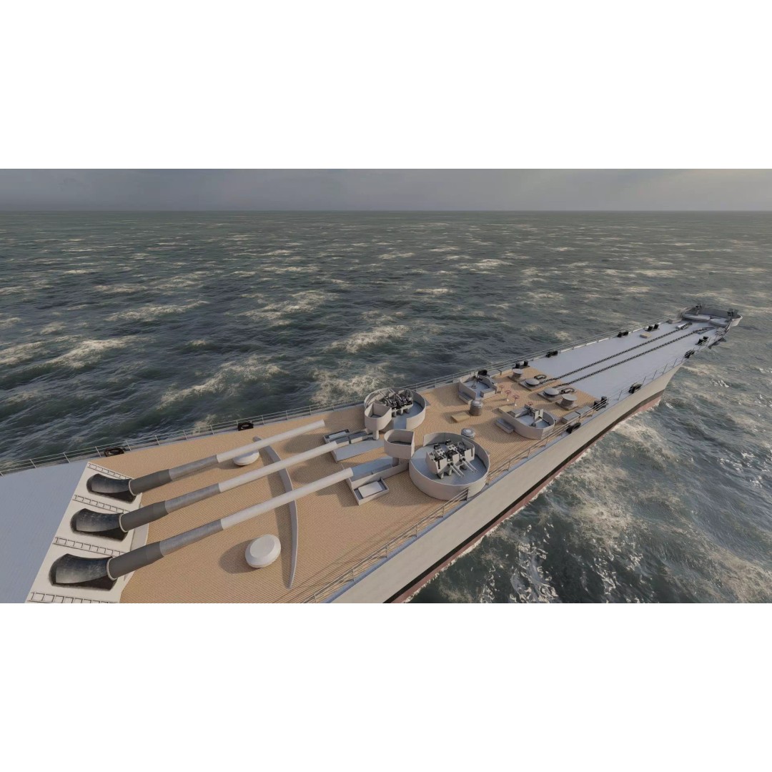 USS New Jersey Battleship 3D Model – Detailed WW2 Military Watercraft, Lumion Ready - View 22